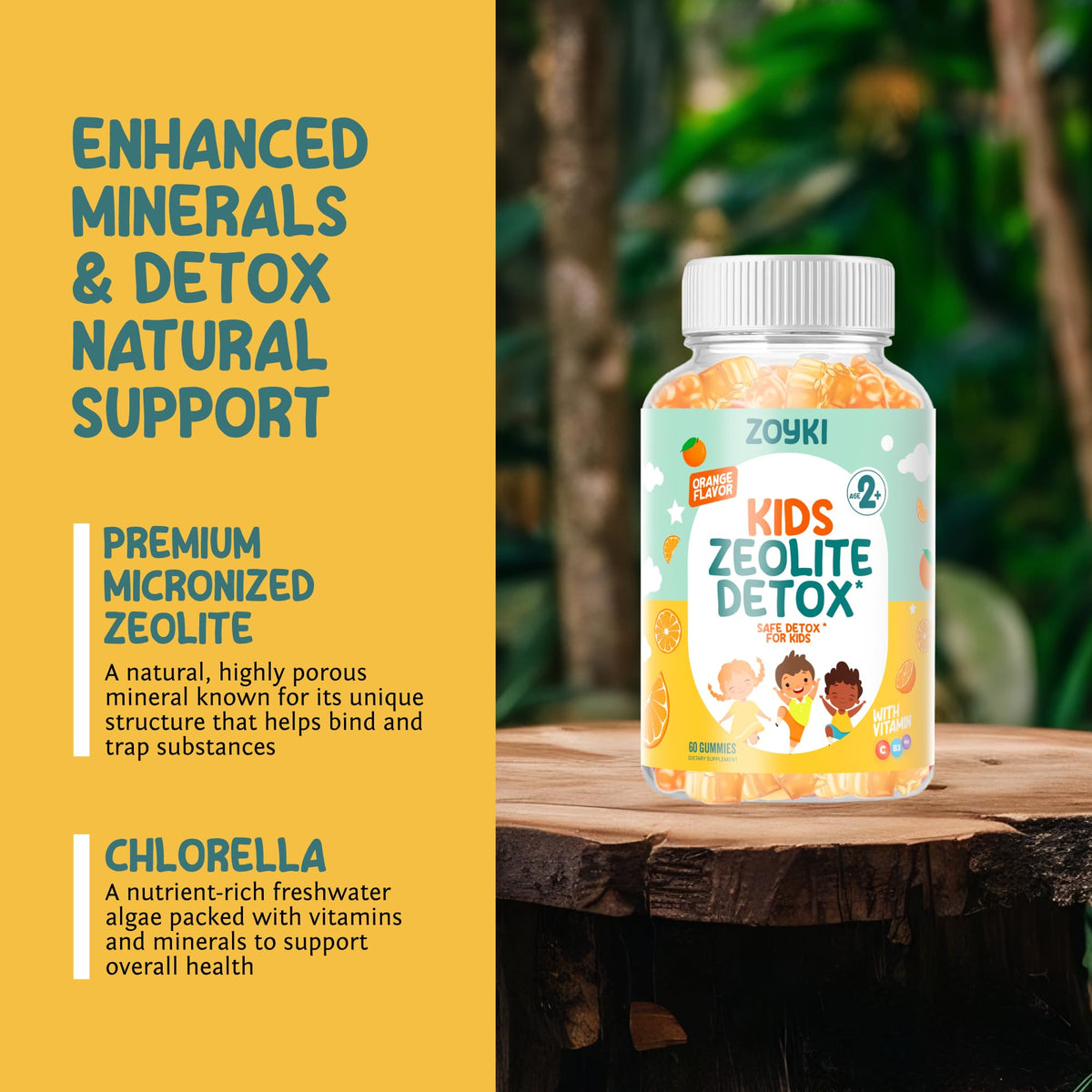 Emballage des Gummies Détox Zoyki pour Enfants, vue arrière