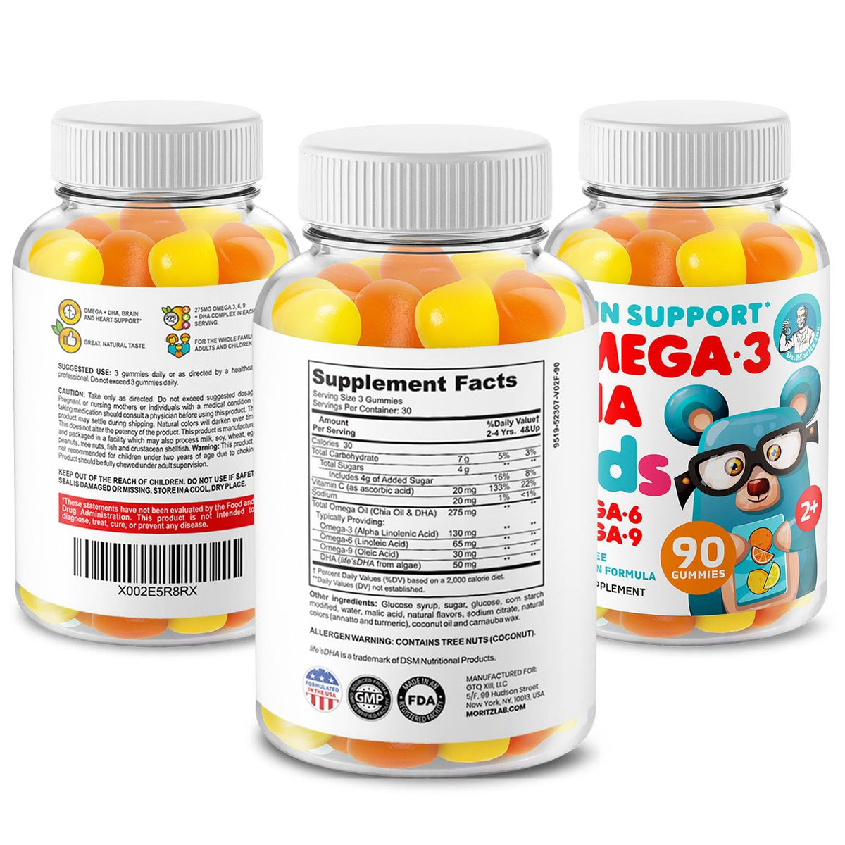 Emballage des gummies DR. MORITZ pour enfants