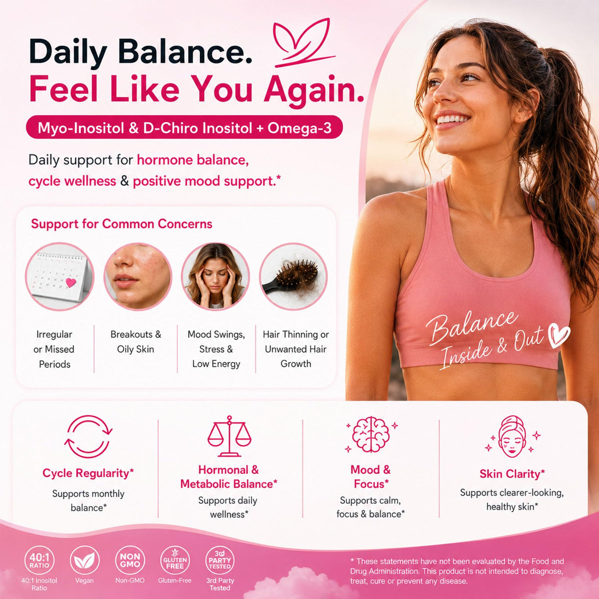 Emballage des gummies EnvyCure Myo-Inositol et D-Chiro Inositol