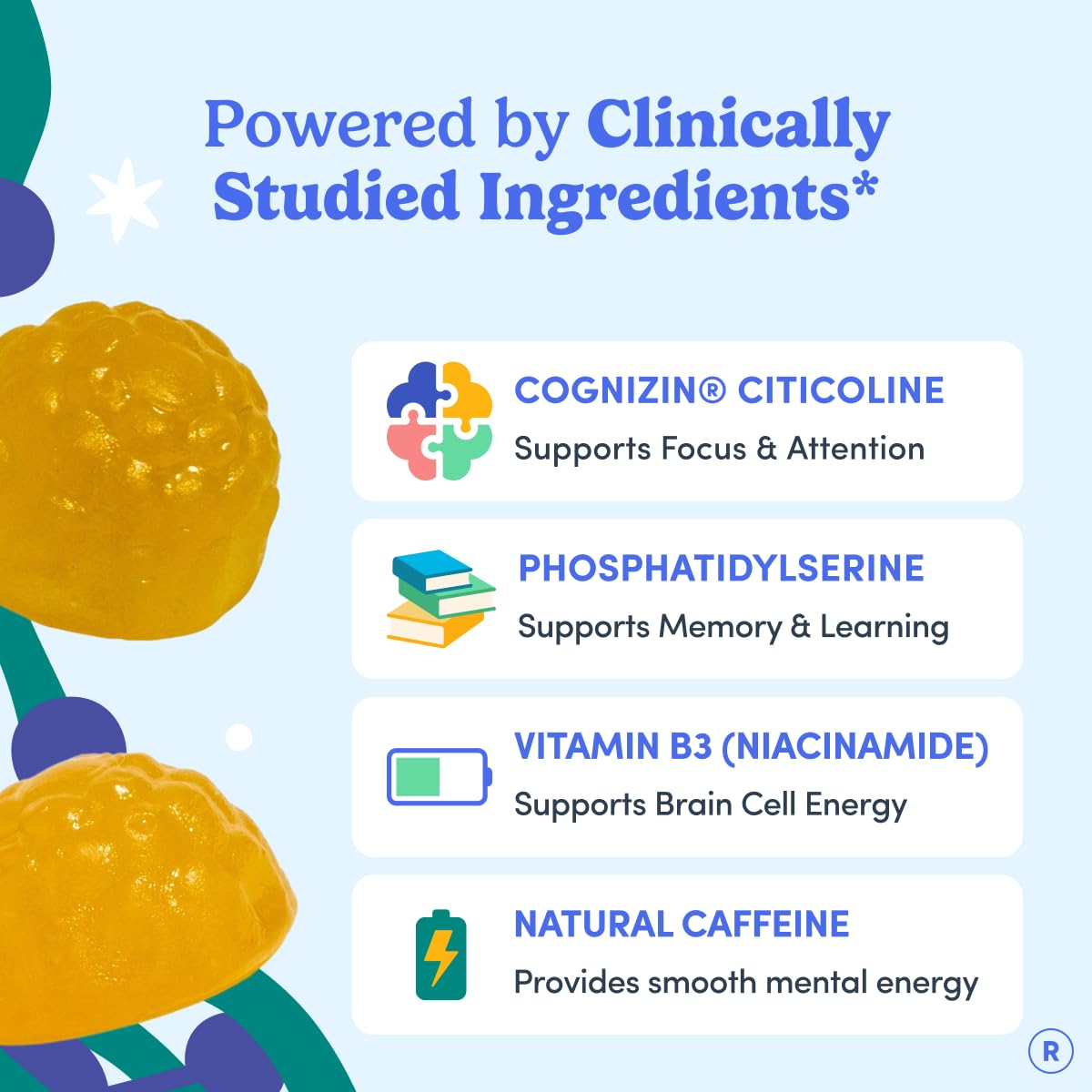 Emballage des gummies FIRST DAY avec information nutritionnelle