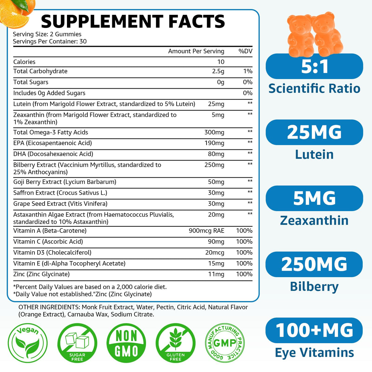 Emballage des gummies Flyrocer à la luthéine 25mg, vue de face