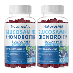 Emballage des gummies Glucosamine Chondroitin Natures Aid avec une vue avant