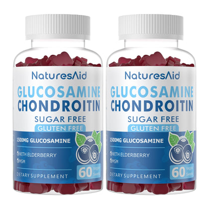 Emballage des gummies Glucosamine Chondroitin Natures Aid avec une vue avant