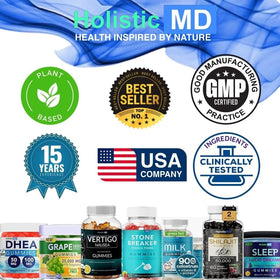 Emballage des gummies Holistic MD sur fond blanc