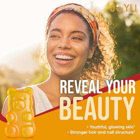 Emballage des gummies JOYLI Nutrition avec ingrédients en vue