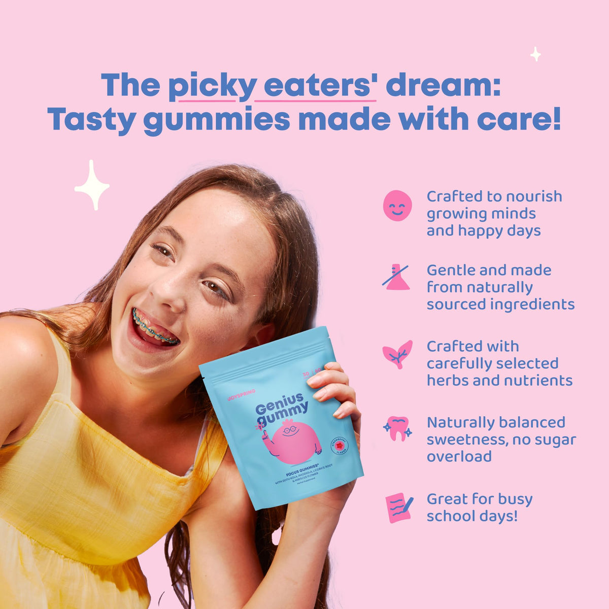 Emballage des gummies JoySpring Focus Enfants Bacopa