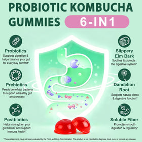 Emballage des gummies Kombucha YJDHRPBI avec informations nutritionnelles