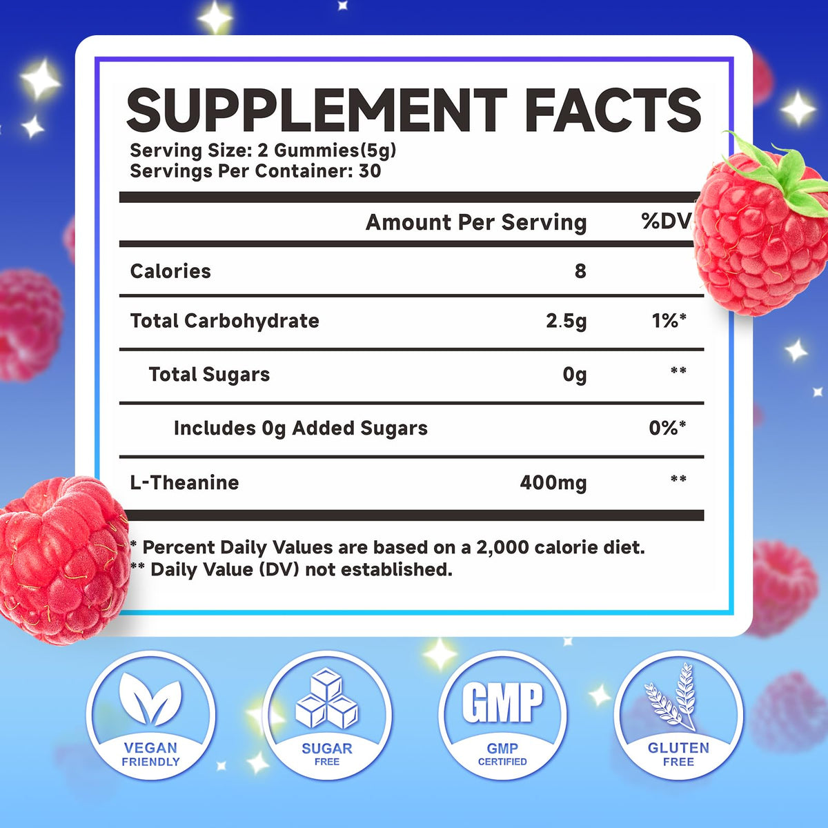 Emballage des gummies L-Théanine 400mg MEENCCD