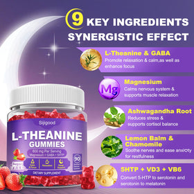 Emballage des gummies L-Theanine Sijigood, vue latérale