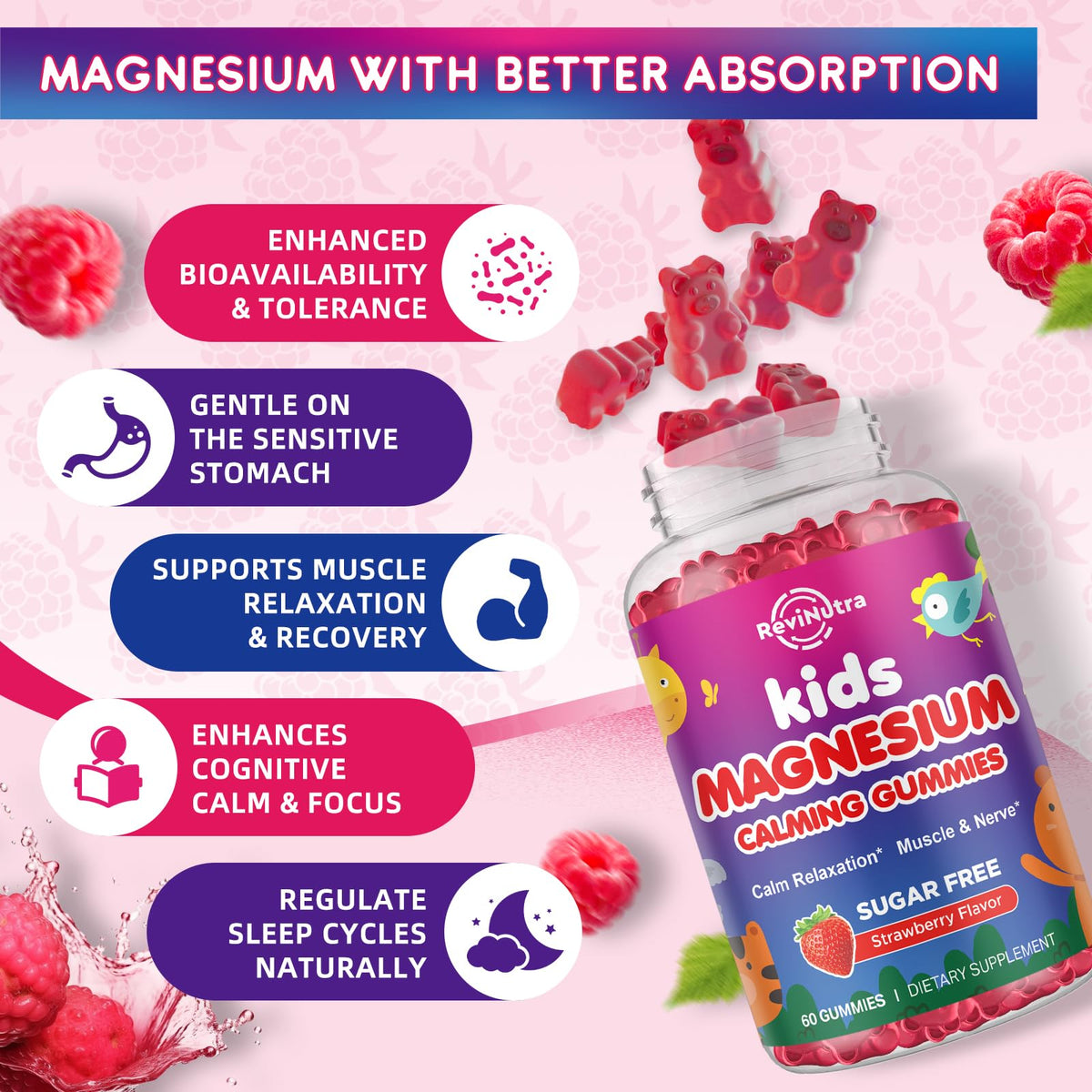 Emballage des gummies magnésium ReviNutra 2 pack