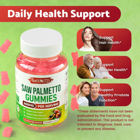 Emballage des gummies MEENCCD Saw Palmetto sur fond blanc