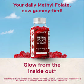 Emballage des Gummies Méthylfolate Vitamatic avec informations nutritionnelles