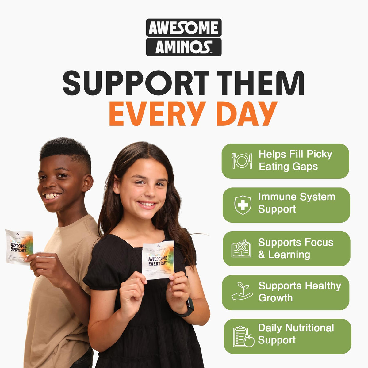 Emballage des gummies multivitamines enfants Awesome Aminos