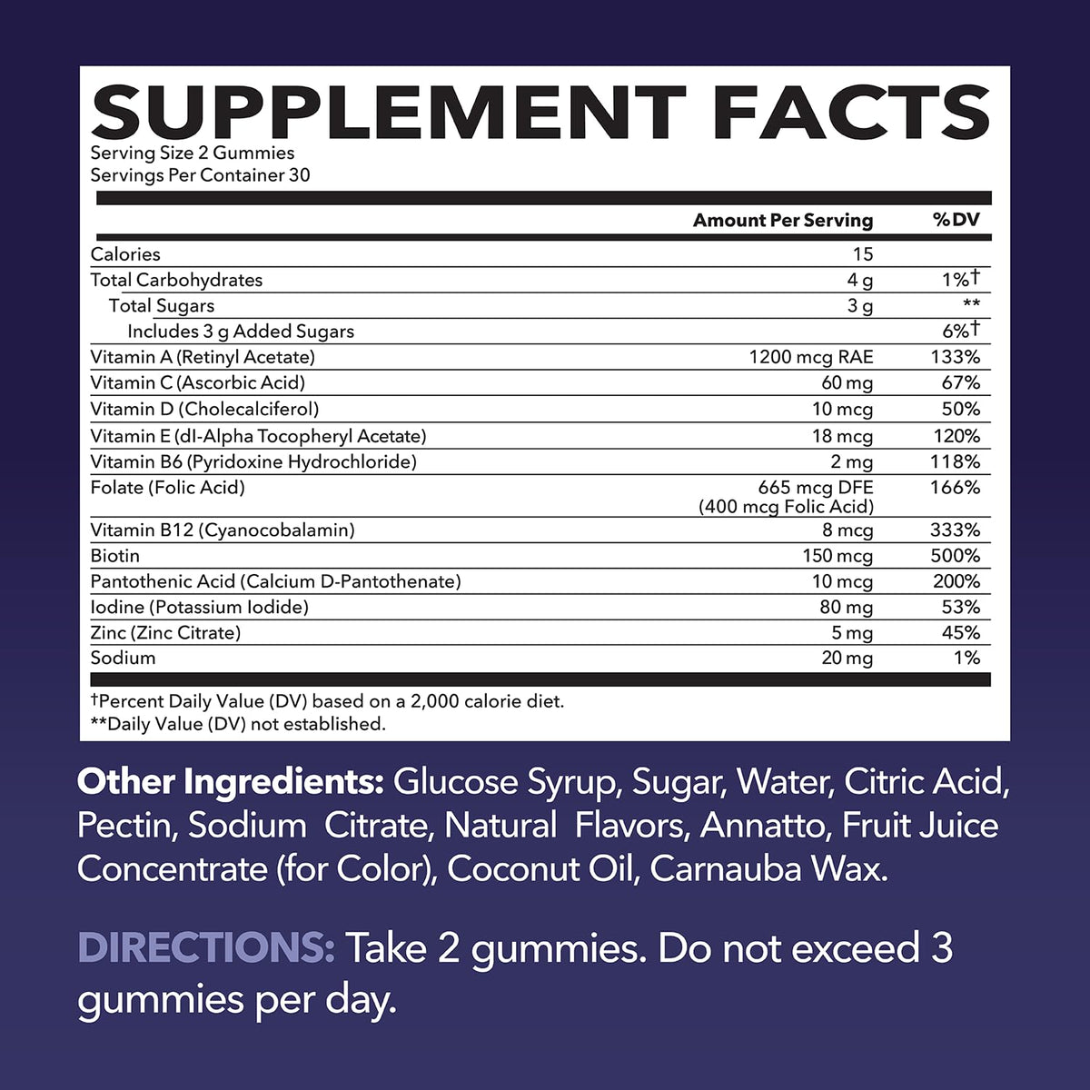Emballage des gummies multivitamines HAVASU NUTRITION