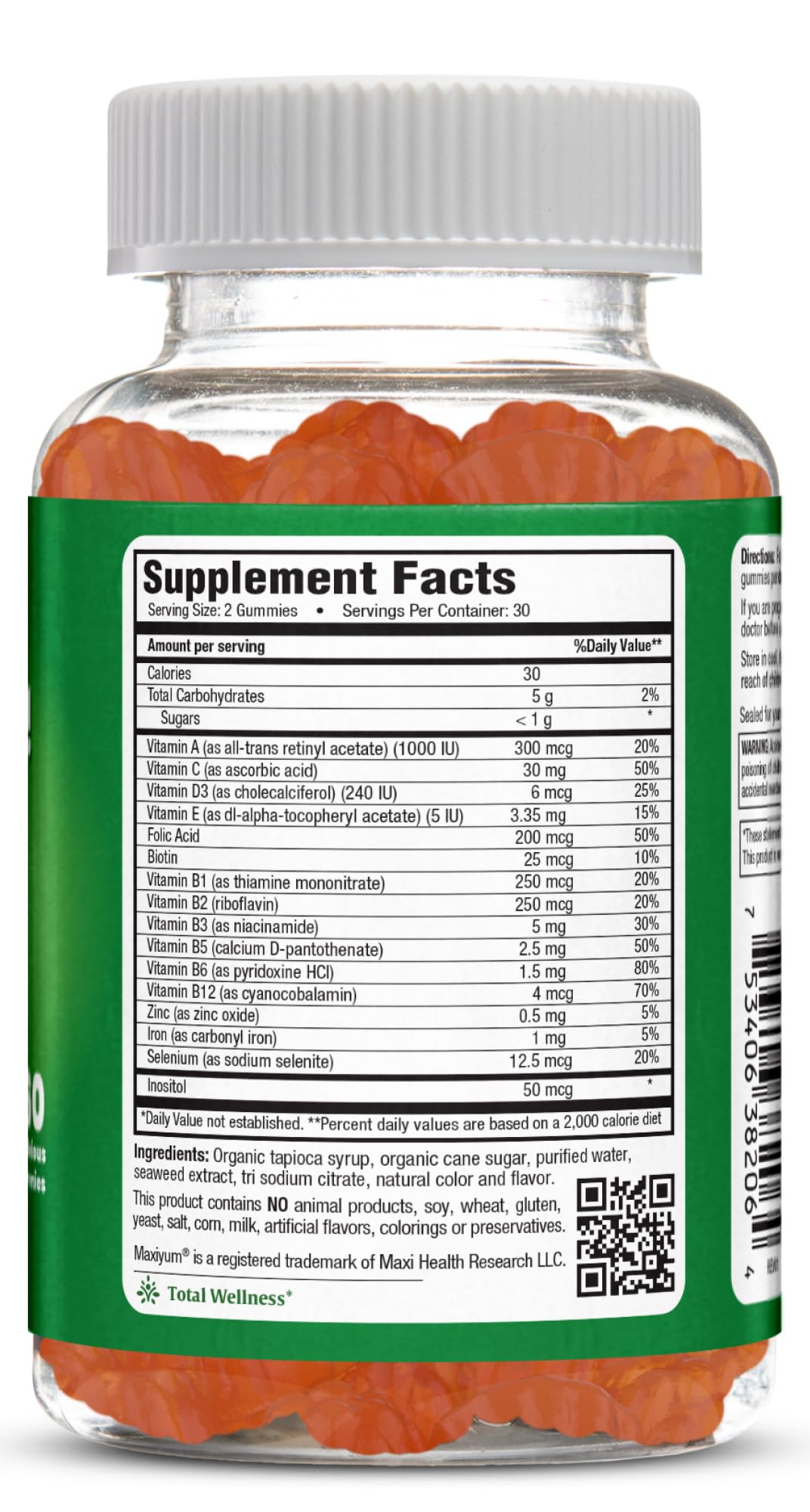 Emballage des gummies multivitamines Maxi Health
