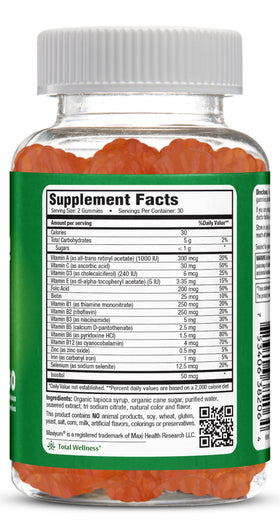 Emballage des gummies multivitamines Maxi Health
