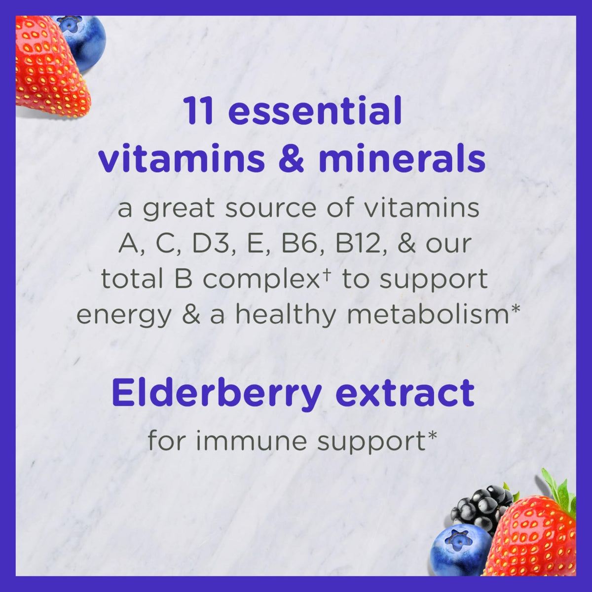 Emballage des gummies multivitamines Zarbee's, côté