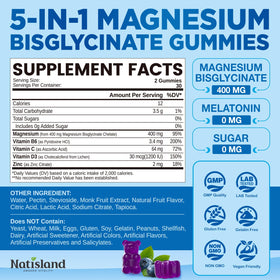 Emballage des Gummies NATISLAND de Magnésium Bisglycinate
