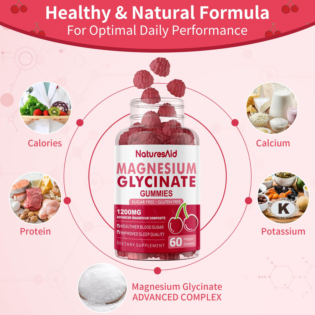Emballage des Gummies Natures Aid avec vue du haut