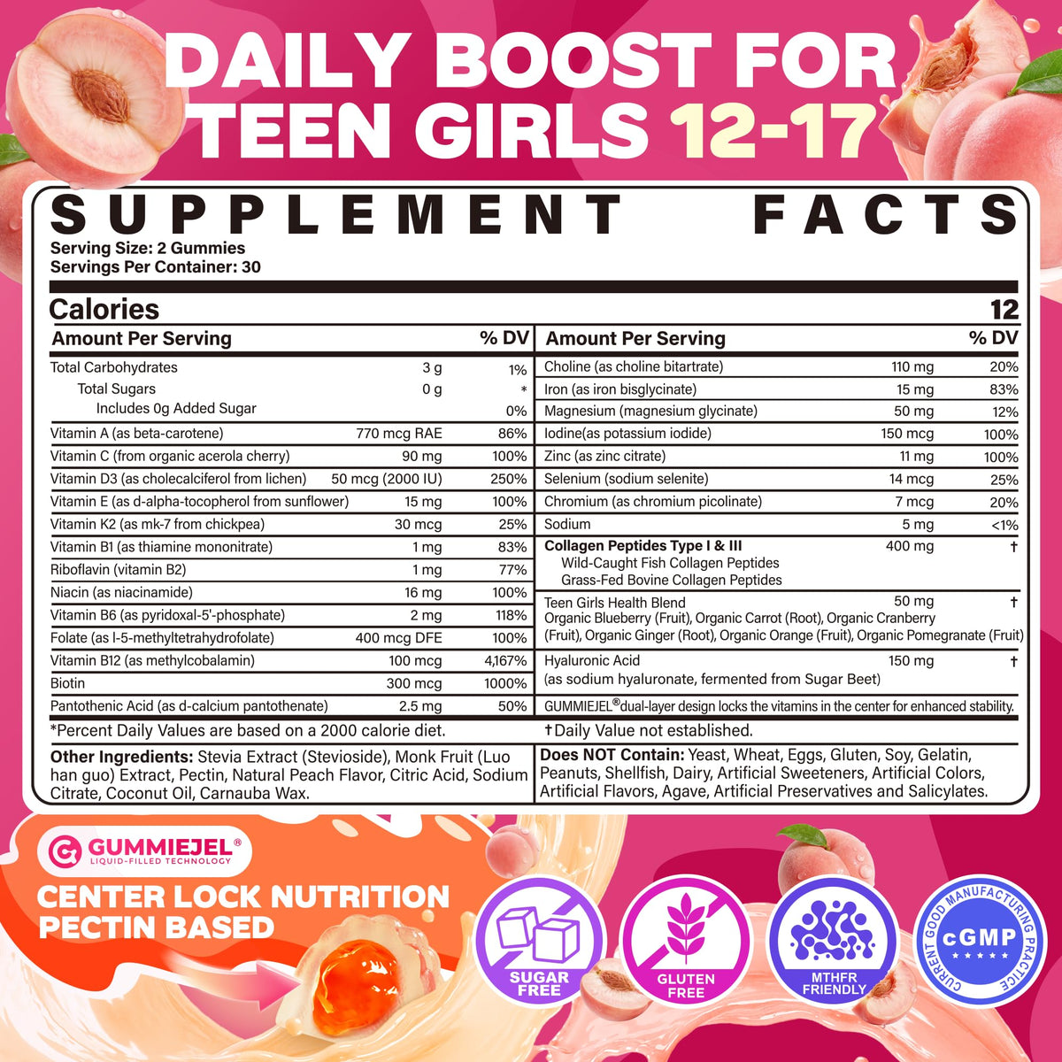 Emballage des gummies NEVISS avec 28 nutriments essentiels