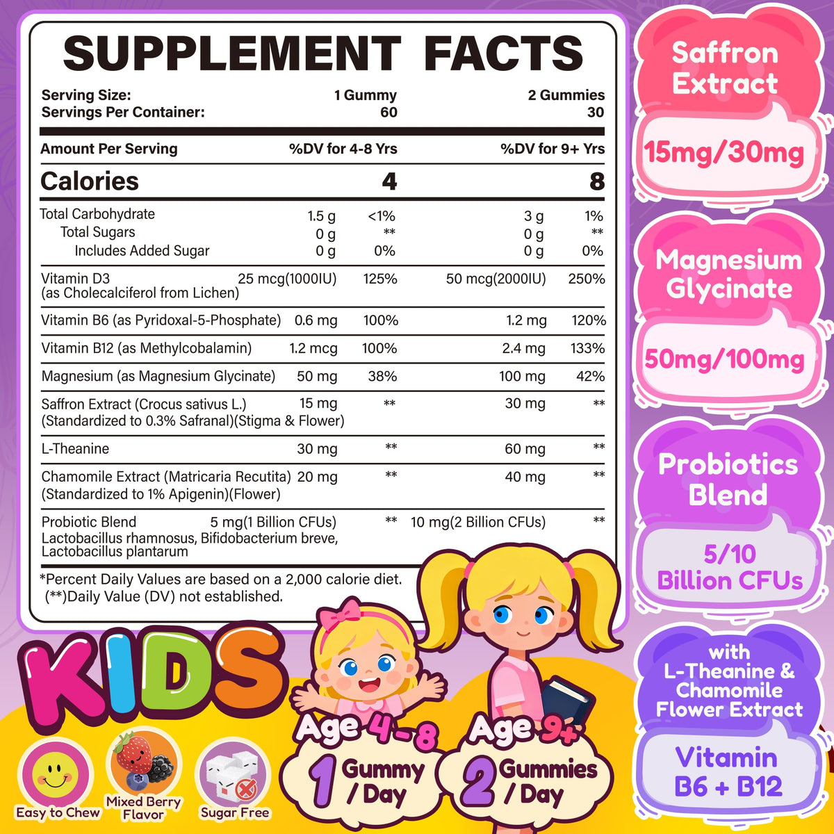 Emballage des gummies Nextdia au safran, 449g