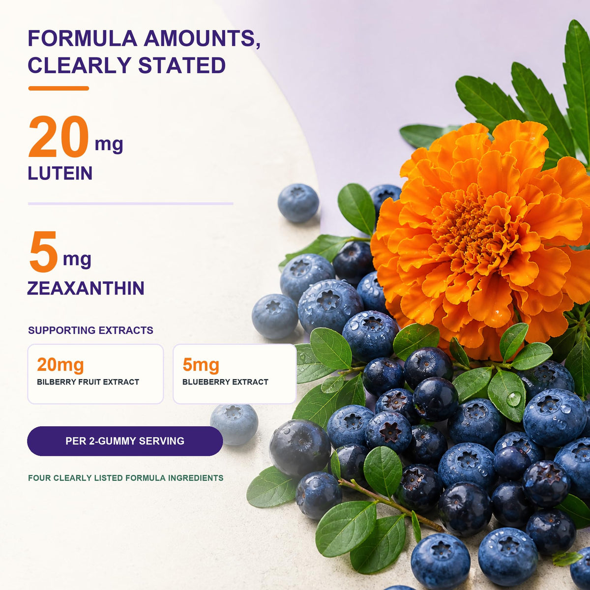Emballage des gummies Occotaps avec luthéine et zéaxanthine