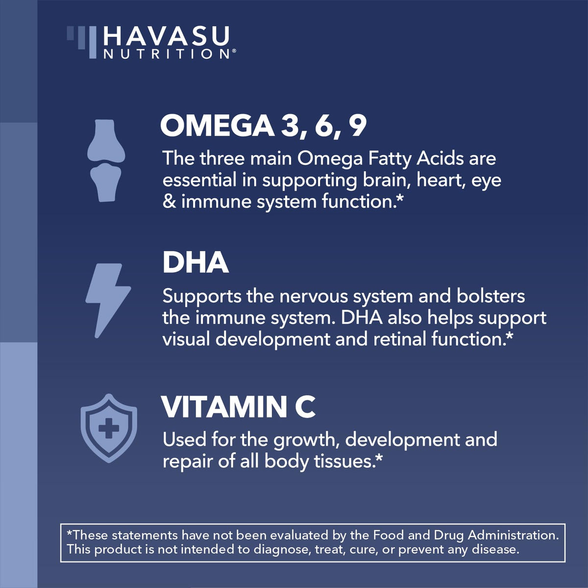Emballage des gummies Omega 3 6 9 HAVASU NUTRITION