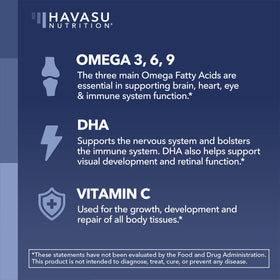 Emballage des gummies Omega 3 6 9 HAVASU NUTRITION