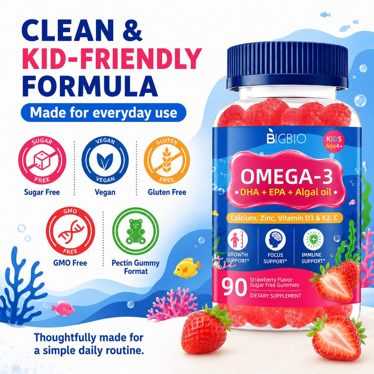 Emballage des gummies Oméga 3 BIGBIO