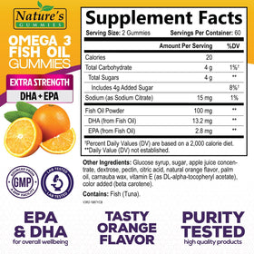 Emballage des gummies Omega 3 Extra Fortes Nature's Nutrition
