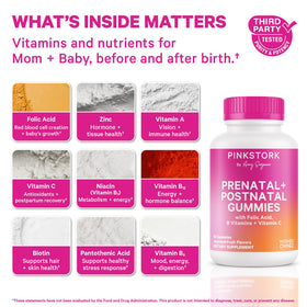 Emballage des gummies Pink Stork, contenant 60 gummies