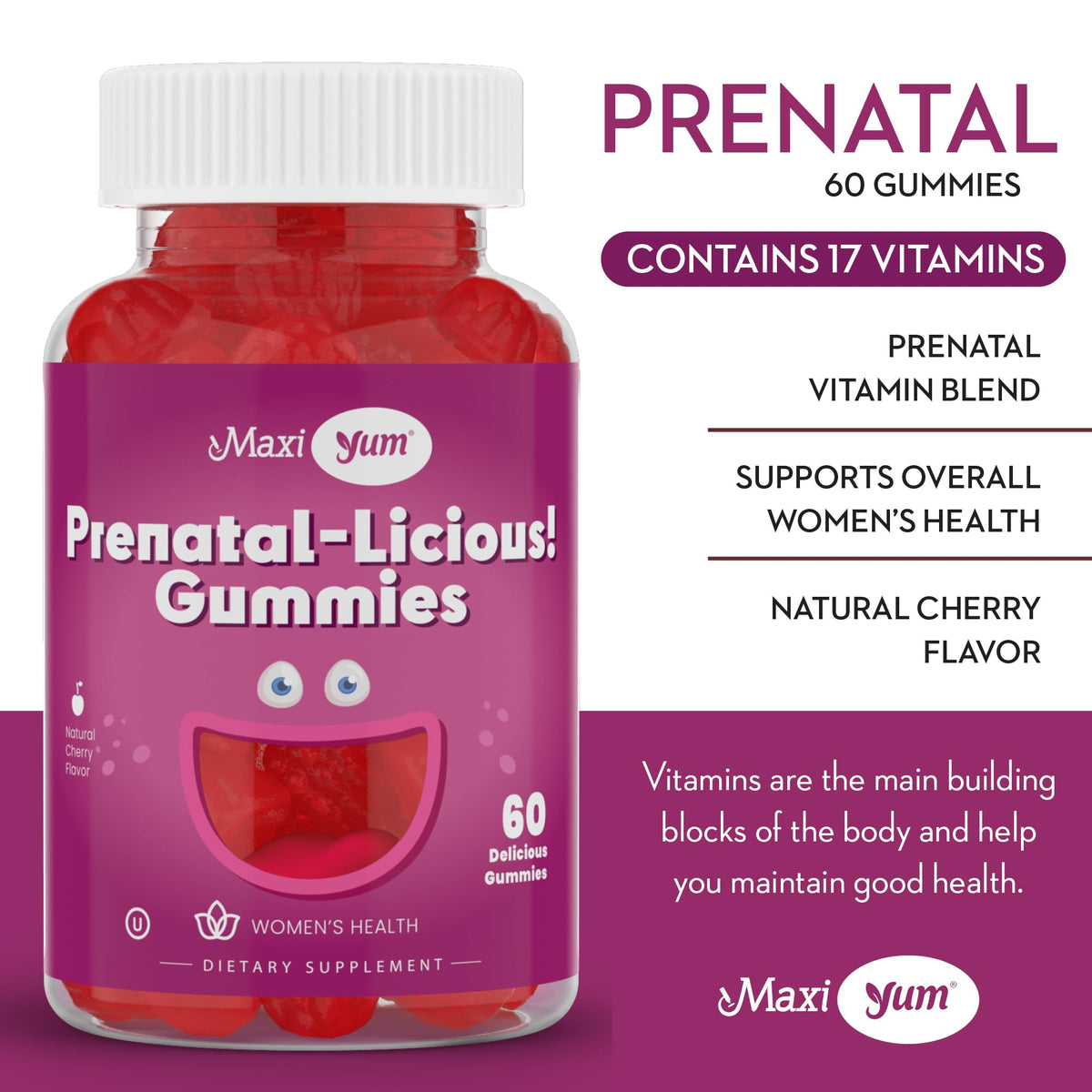Emballage des gummies prénatales Maxi Health 240g