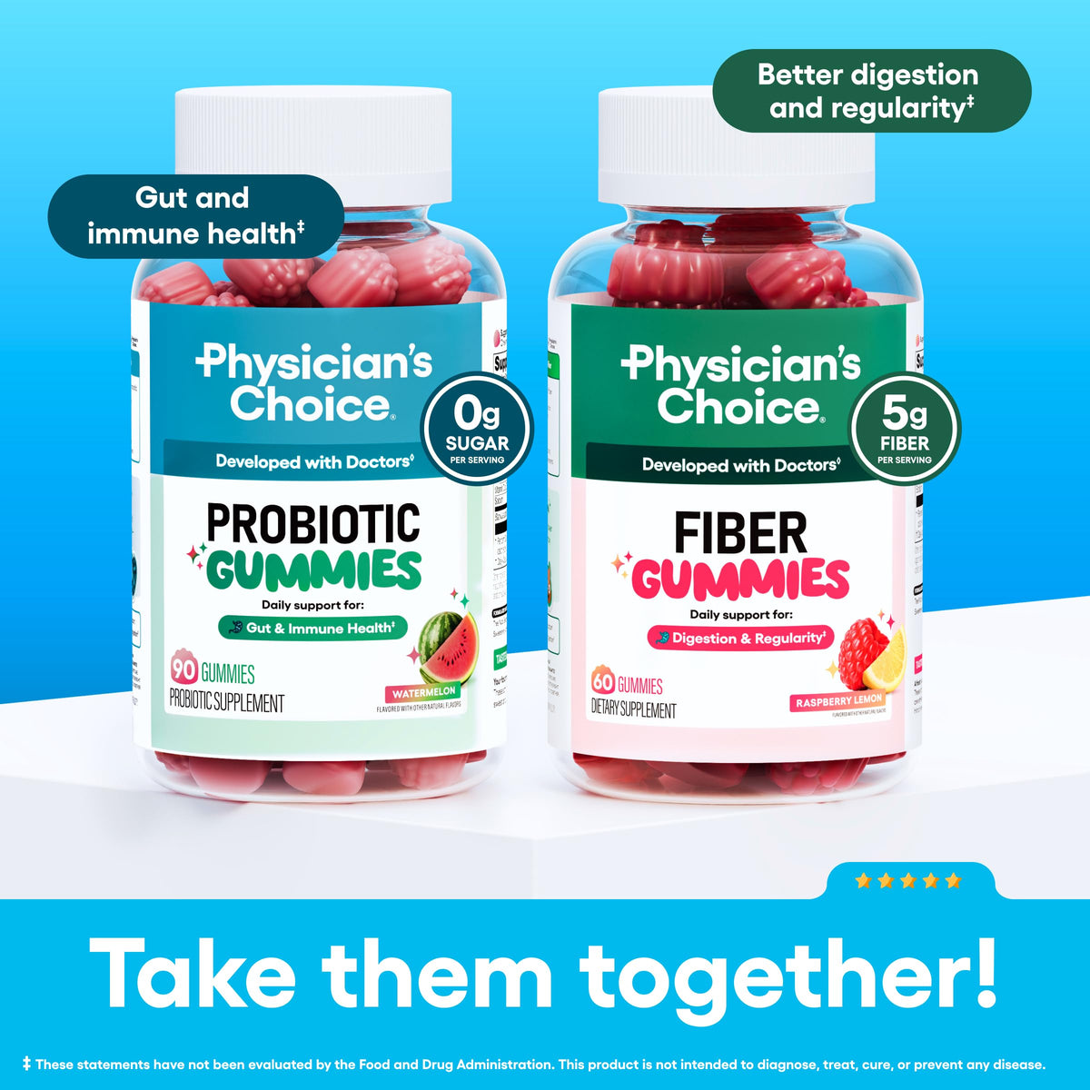 Emballage des gummies probiotiques Physician's CHOICE