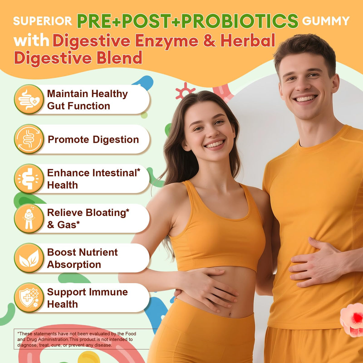 Emballage des gummies probiotiques Totaria avec informations nutritionnelles