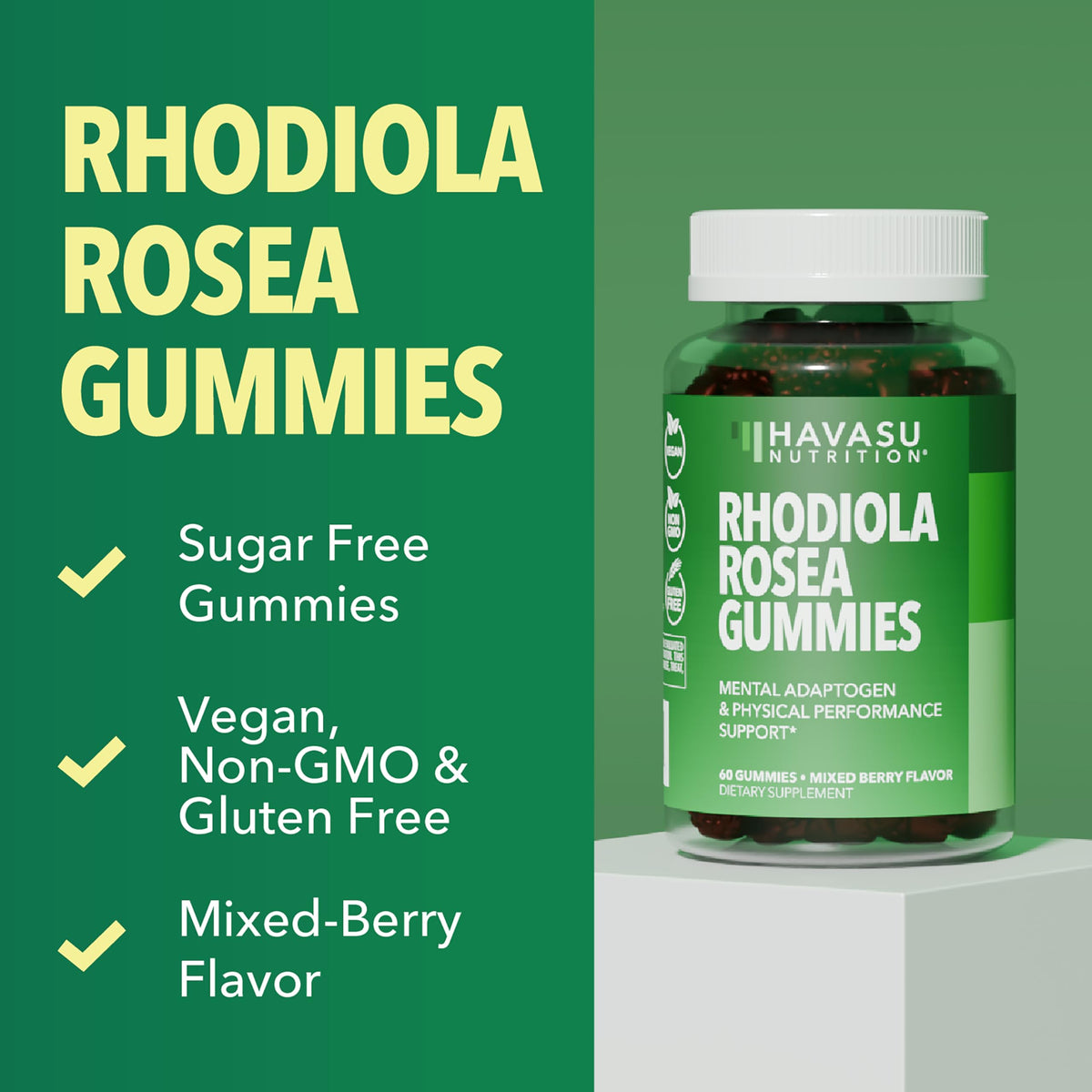 Emballage des gummies Rhodiola Rosea HAVASU NUTRITION