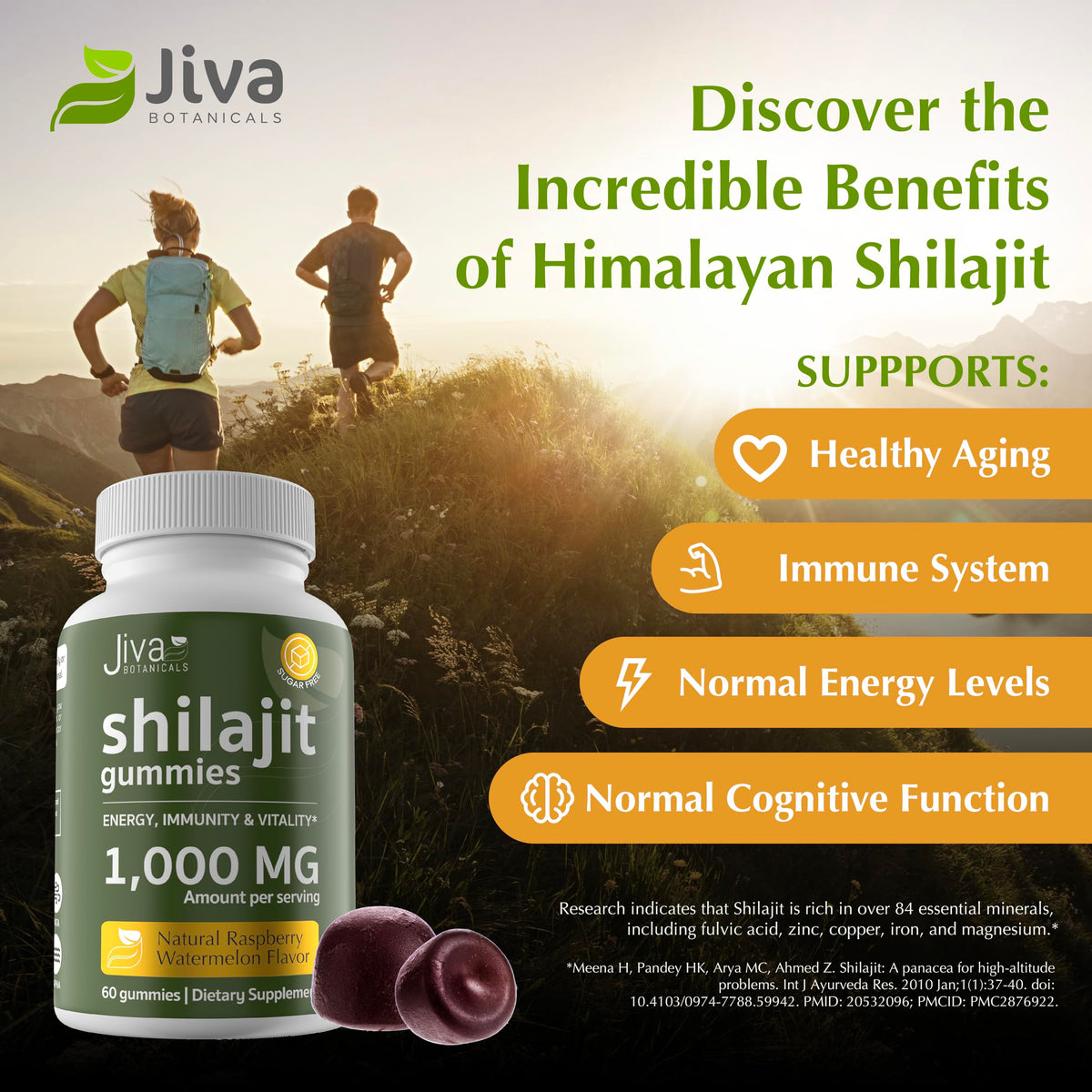 Emballage des gummies Shilajit Jiva Botanicals