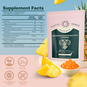 Emballage des Gummies Shytrouy Équilibre Féminin Ananas