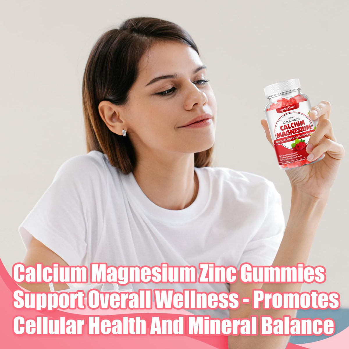 Emballage des gummies softbear Calcium Magnésium Zinc