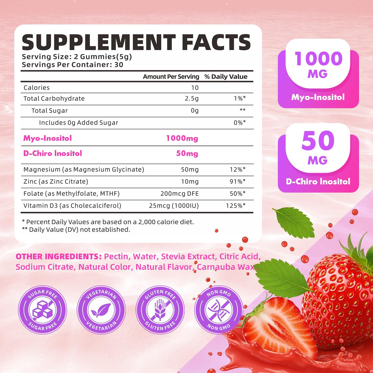 Emballage des gummies softbear Inositol 1000mg