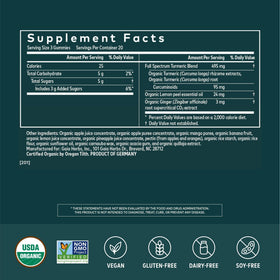 Emballage des Gummies Suprêmes de Curcuma Extra Fort Gaia Herbs