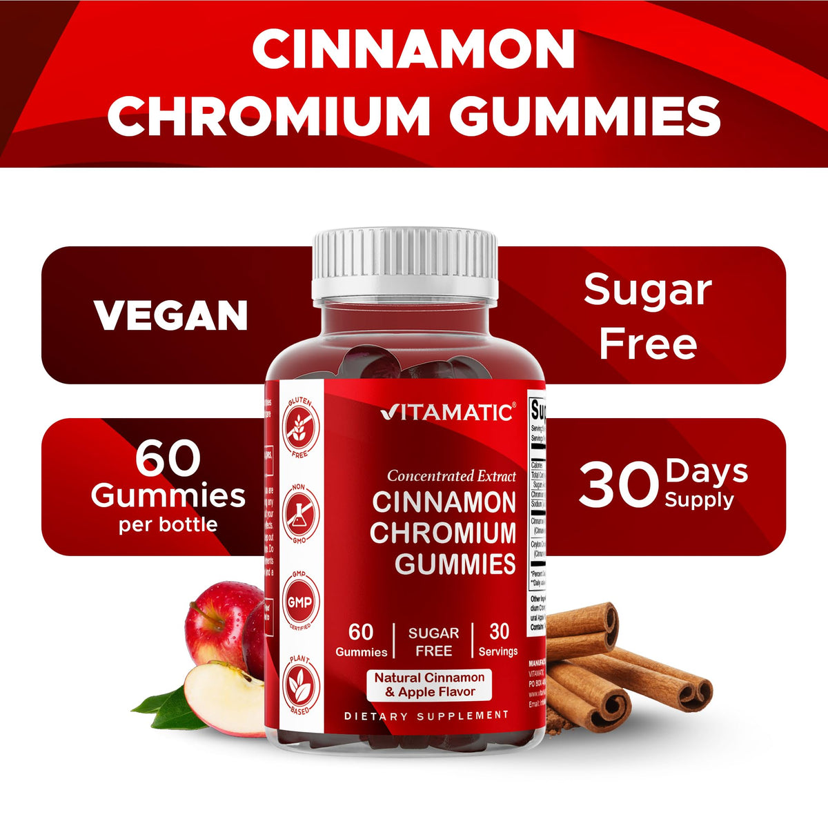 Emballage des Gummies Vitamatic avec 60 pièces, face avant