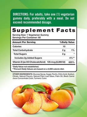 Emballage des Gummies Vitamine D3 Nature's Truth 5000 IU
