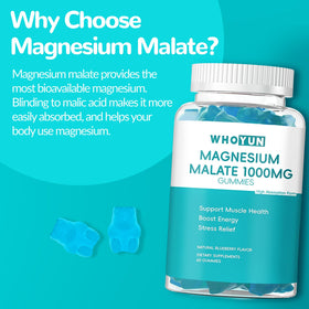 Emballage des gummies Whoyun au magnésium malate 1000mg