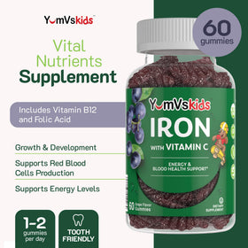 Emballage des gummies YUM-V'S avec 60 unités
