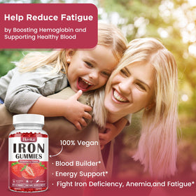 Emballage des Hovika Gummies de Fer avec informations nutritionnelles