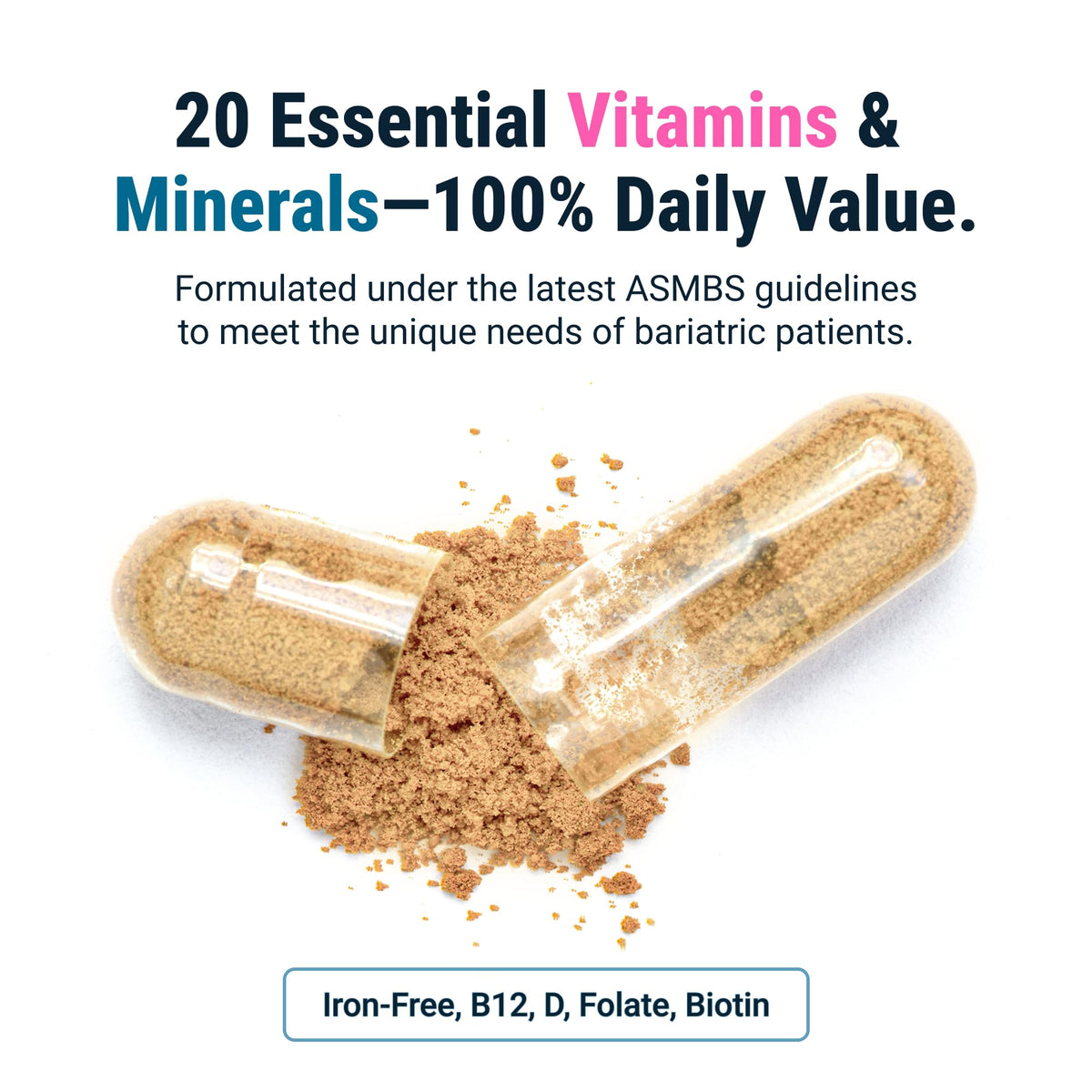 Emballage des Multivitamines BariatricPal ONE