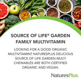 Emballage des Multivitamines Familiales Nature's Plus avec informations nutritionnelles
