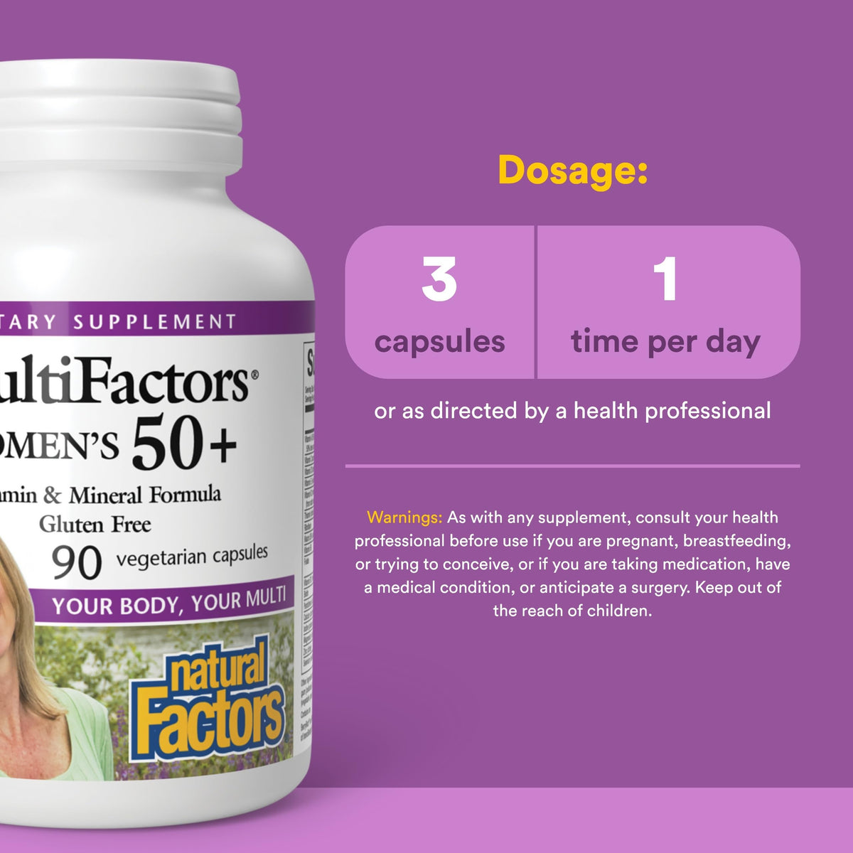 Emballage des Multivitamines Femme 50+ Natural Factors