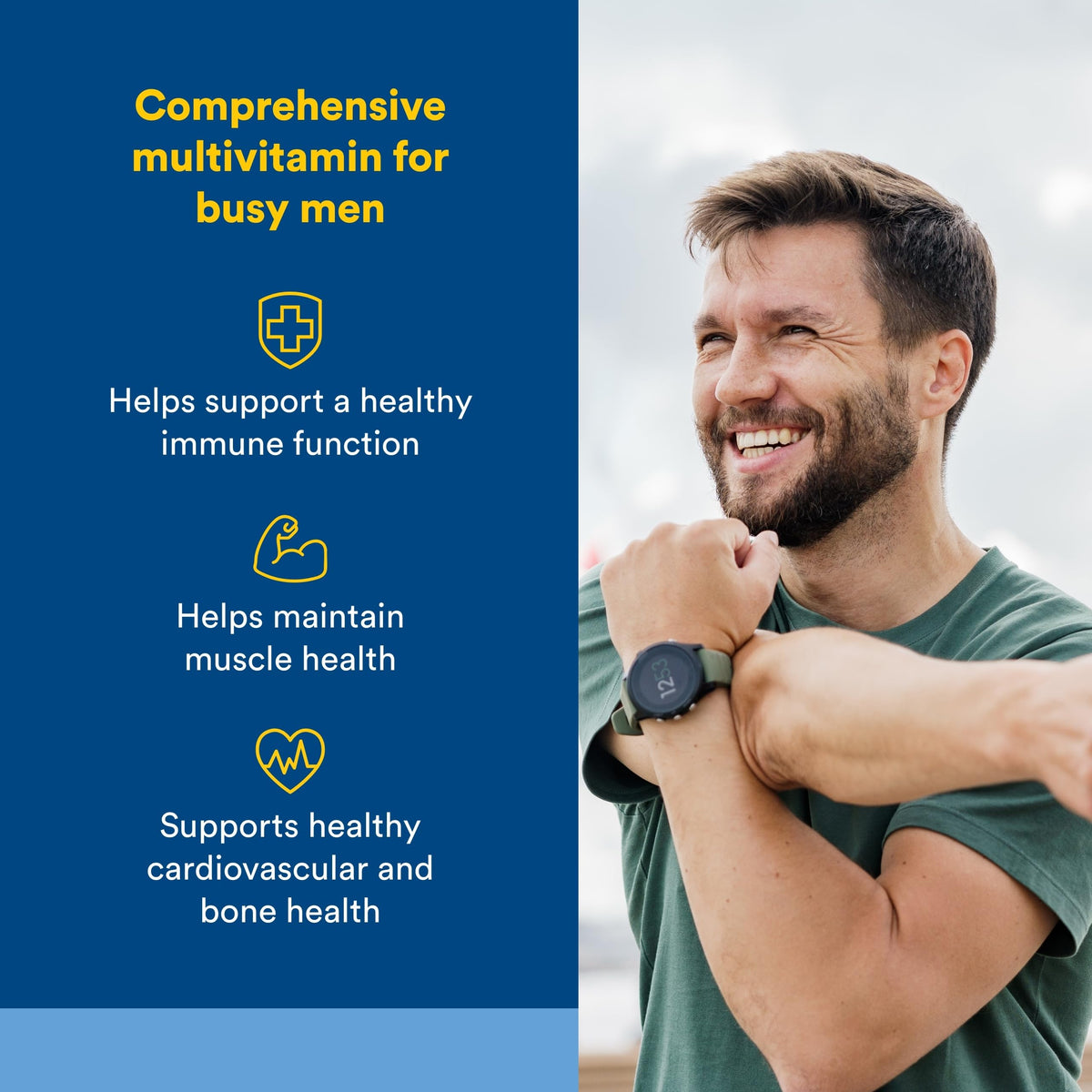 Emballage des Multivitamines & Minéraux pour Hommes Natural Factors, vue arrière