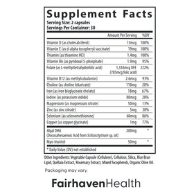 Emballage des multivitamines prénatales Fairhaven Health